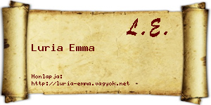 Luria Emma névjegykártya